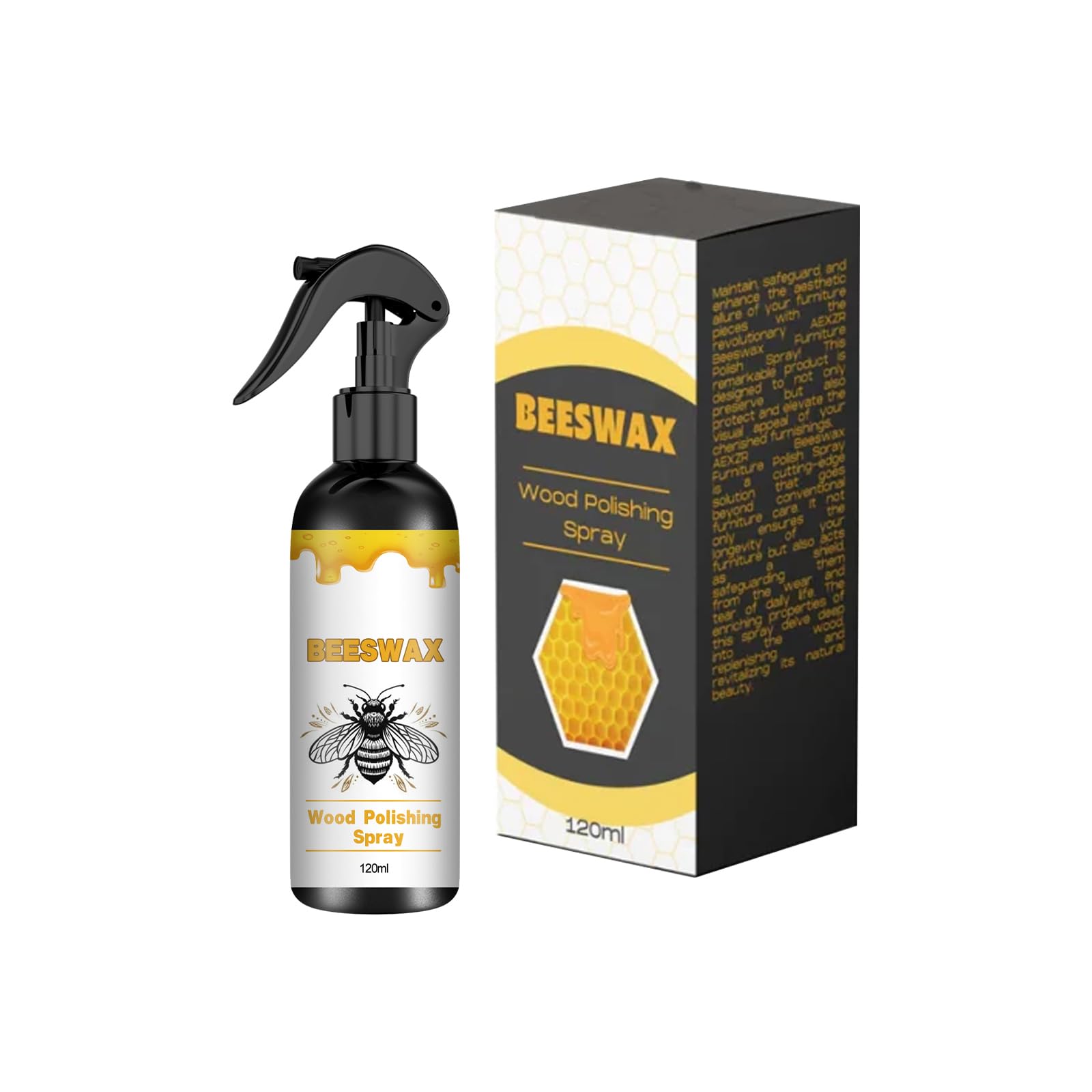 Coweroay Beeswax Spray Furniture Polish and Cleansing, Natural Beeswax Spray for Wood Furniture Floors - Original Beeswax Spray Cleansing for Living Rooms and Kitchens