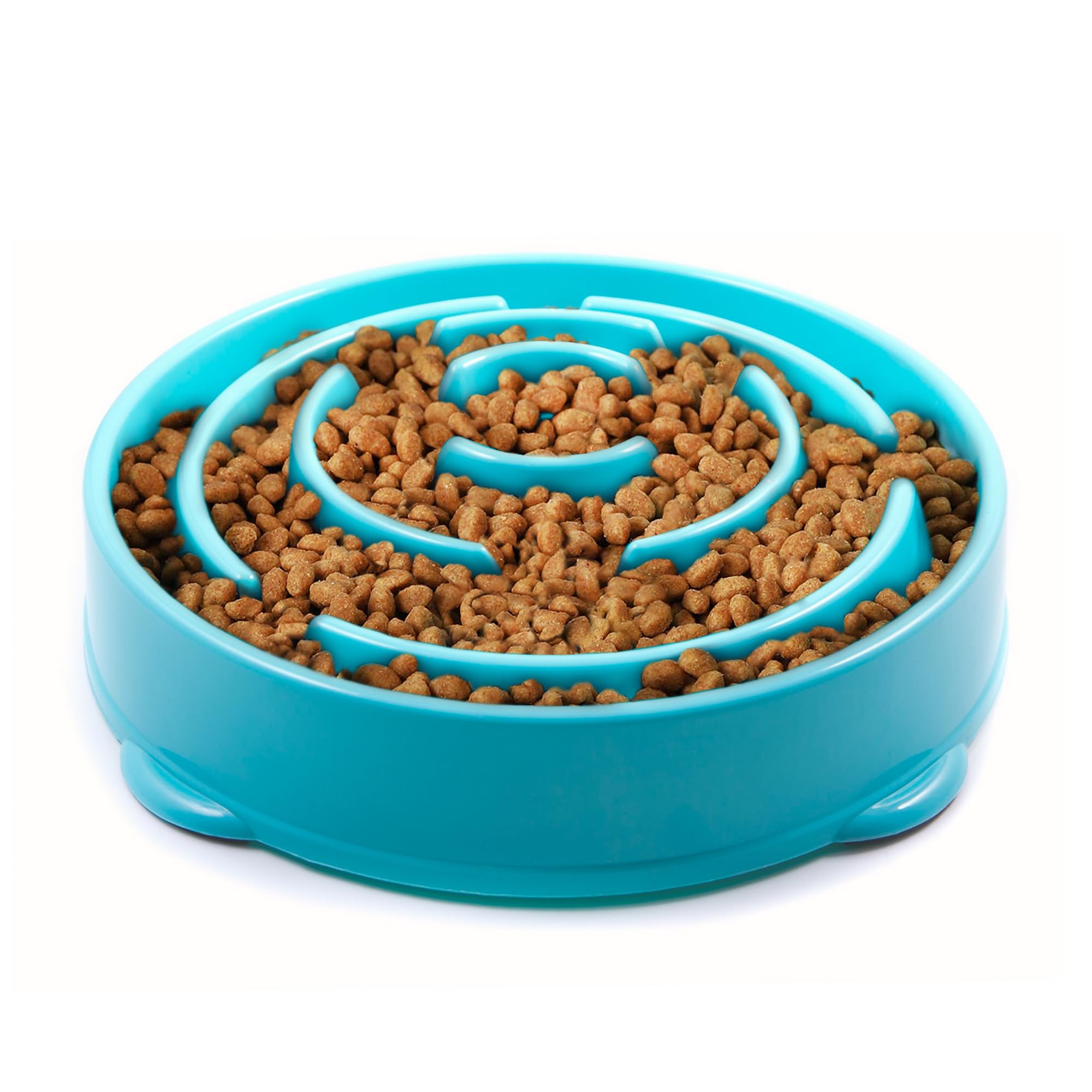 Pawsing N Claws slow feeder dog bowls - Anti-Choking & Non Slip Interactive Dog Feeding Bowls for Dry/Wet Food That Slow Down Eating - Maze Puzzle Design Bowl - Medium Regular (Turquoise)