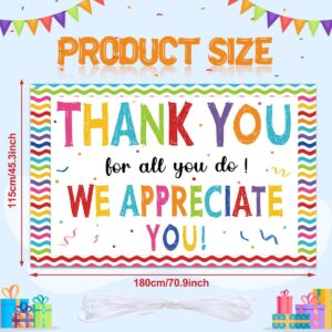 Partydream Thank You for All You Do Backdrop We Appreciate You Banner Decoration Thank You Banner Background Employee Staff Appreciation Gifts Teacher Doctor Graduation Appreciation Party Decor