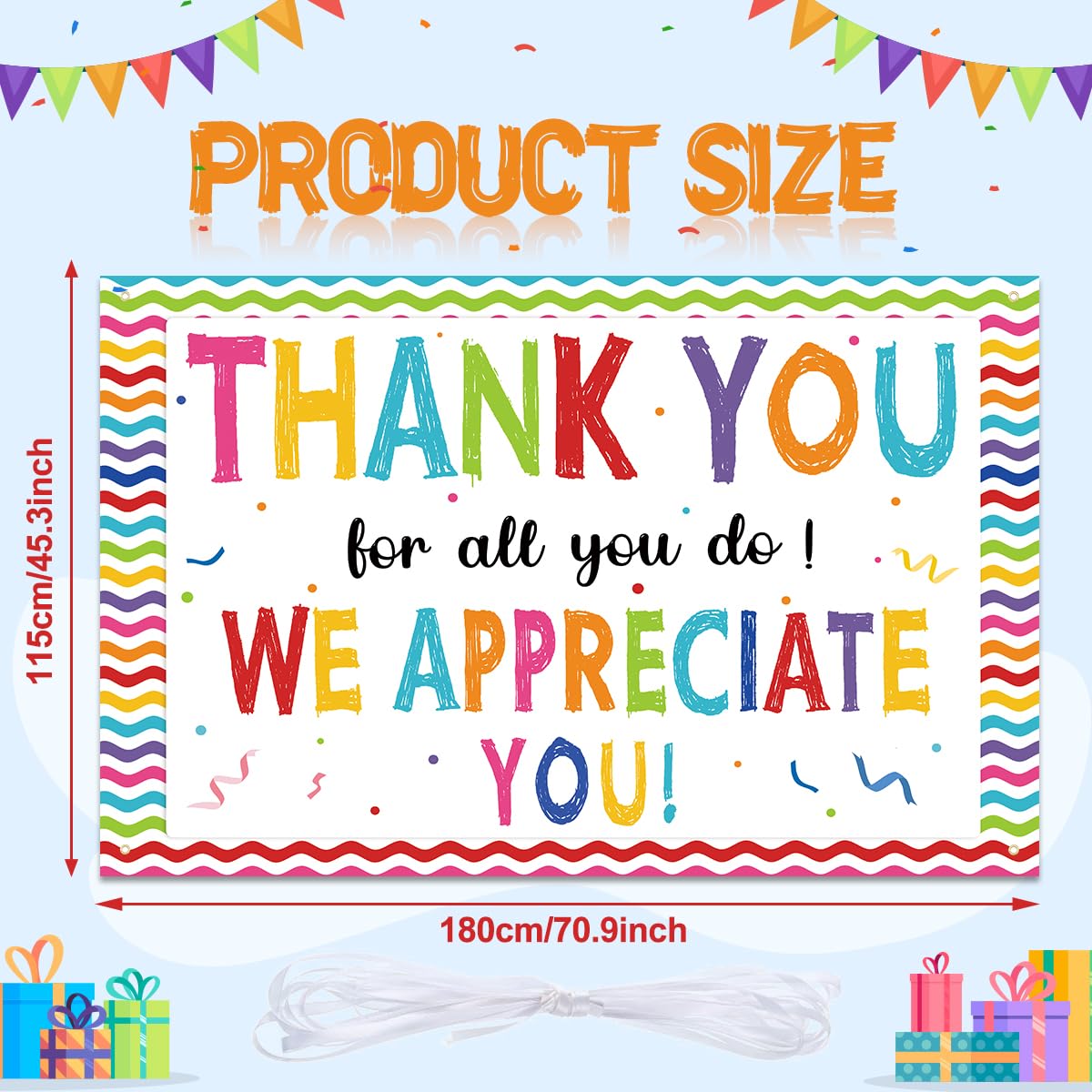 Partydream Thank You for All You Do Backdrop We Appreciate You Banner Decoration Thank You Banner Background Employee Staff Appreciation Gifts Teacher Doctor Graduation Appreciation Party Decor