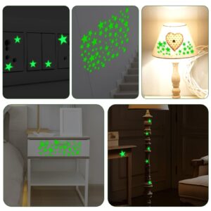 554pcs Glow in The Dark Stars Stickers for Ceiling Star Decals Stickers 3D Glowing in The Dark Room Wall Decor Ceiling Stars Stickers Decals for Bedding Room Star Decorations Stickers 4 Sizes Stars