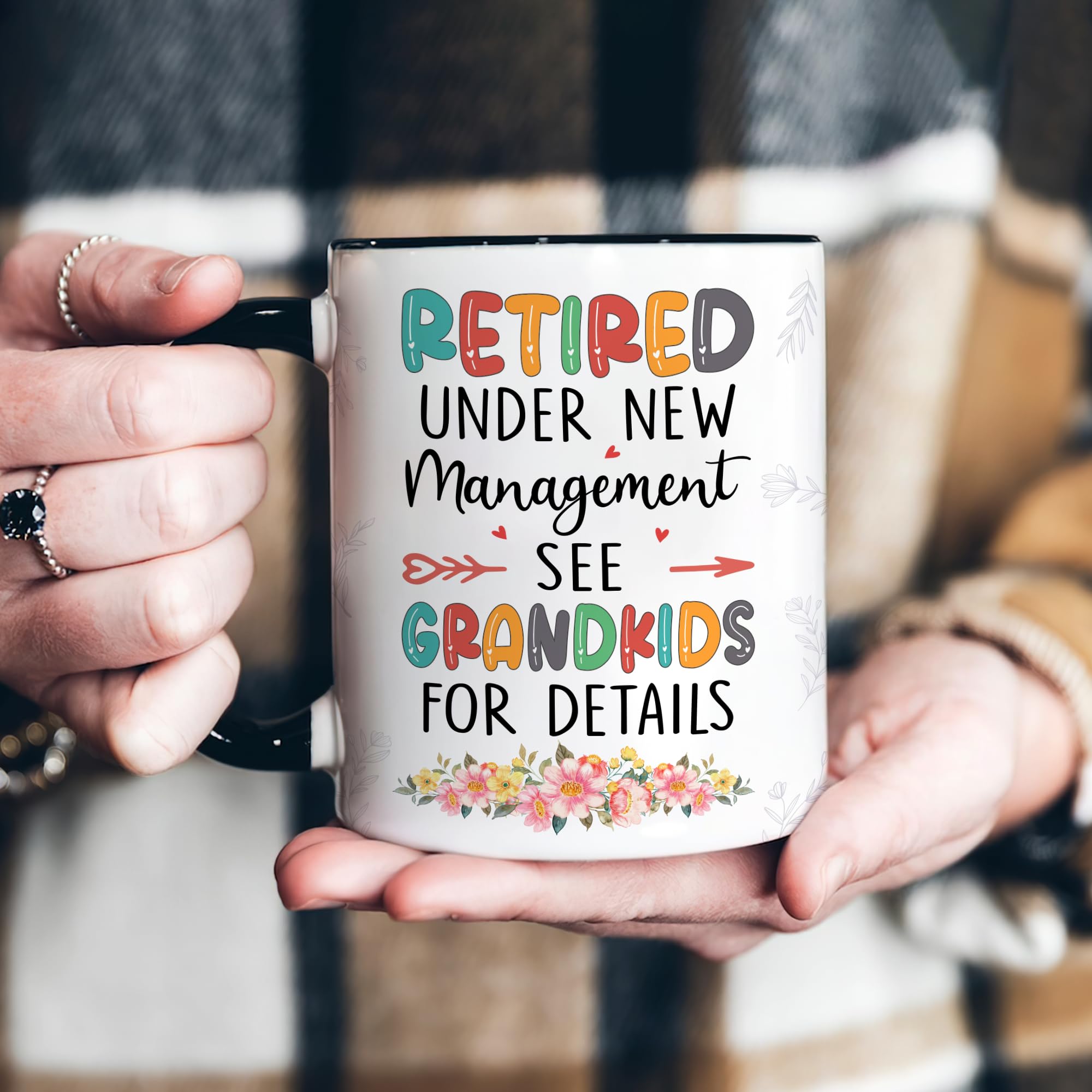 Hyturtle Funny Retirement Mug Gift For Grandma, Retired Under New Management See Grandkids For Details Coffee Mug 11oz, Retirement Gifts, Retired Gifts Mom Nana Women Grandma On Birthday Christmas