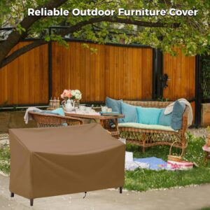 Outdoor Bench Cover, 2-Seater Patio Bench Furniture Covers with Air Vents, All Weather Resistant Bench Cover for Patio Furniture, 53L x 26W x 35H Inches