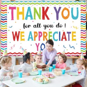 Partydream Thank You for All You Do Backdrop We Appreciate You Banner Decoration Thank You Banner Background Employee Staff Appreciation Gifts Teacher Doctor Graduation Appreciation Party Decor