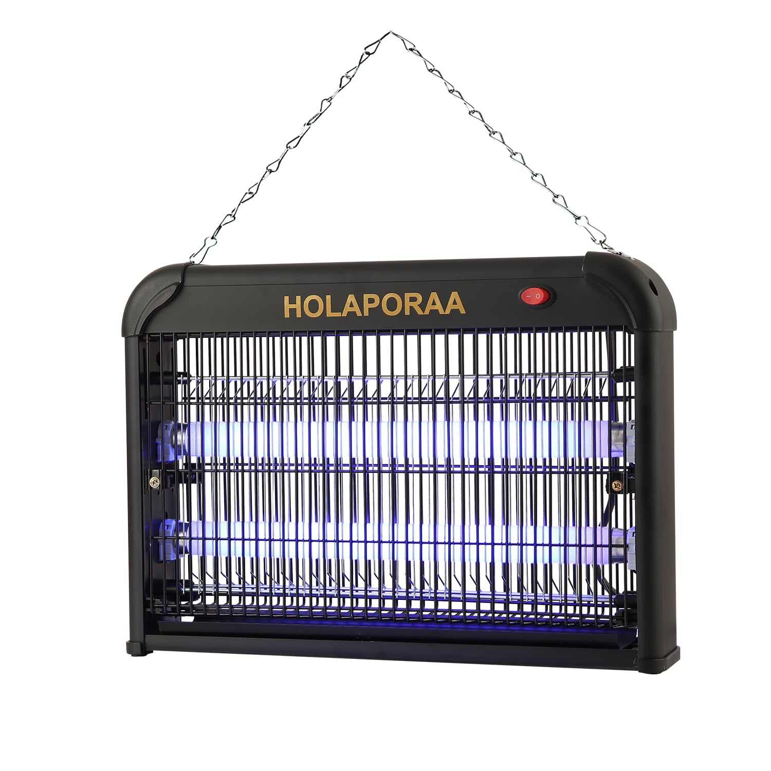 HOLAPORAA Black Electric Bug Zapper Indoor Plug in, 20W 4000V Powerful Fly Insect Gnat Traps Fly Killers Catcher Mosquito Lamp Electric Zapper for Home, 2 Extra Replacement Bulbs