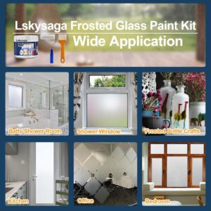 35.27 oz Frosted Glass Paint Kit, Frosted Glass Spray, Low Odor Privacy Protect&UV Resistant Glass Frosting Paint for Windows, Shower, Bathroom, Office, Glass Bottle Crafts, Sliding Door etc.