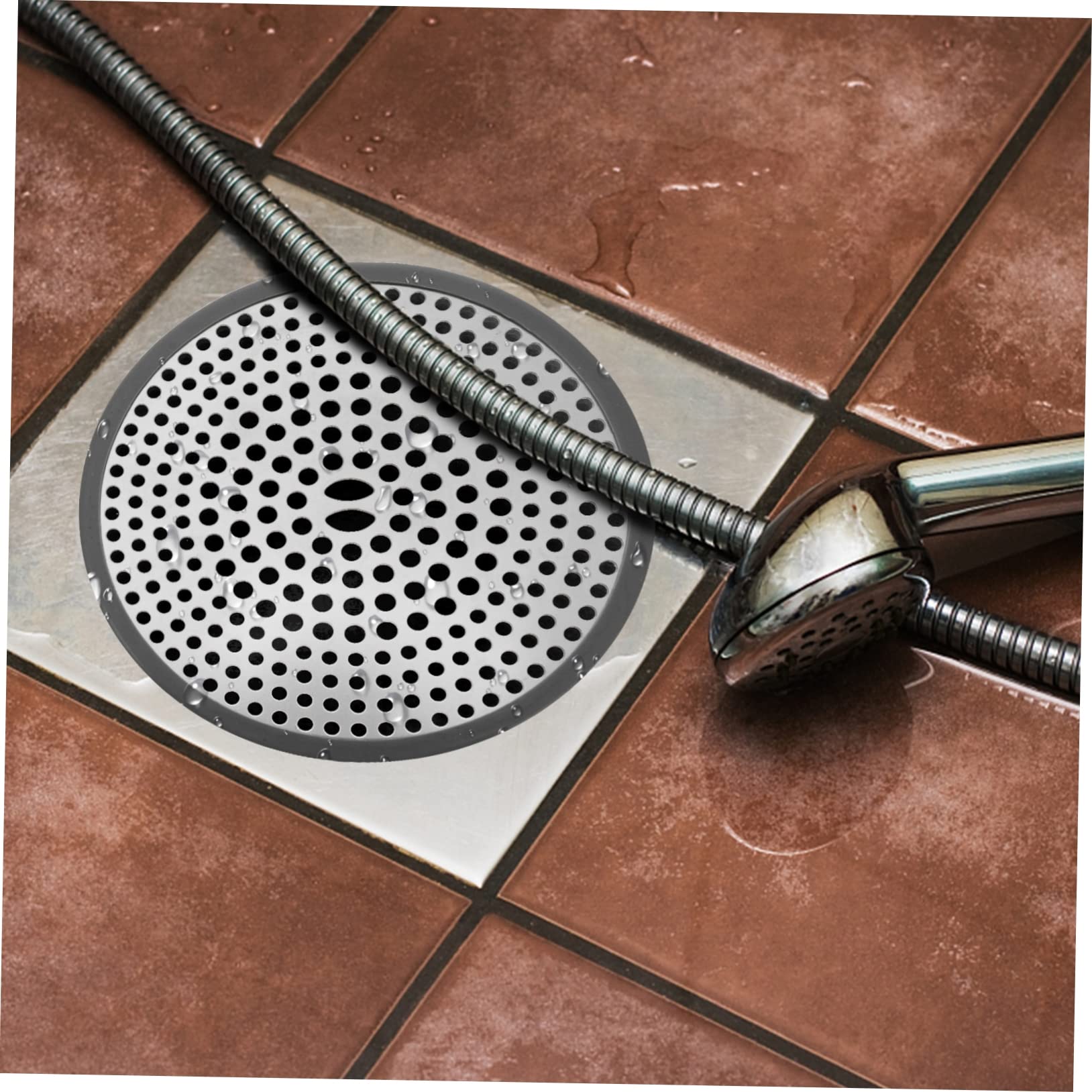 Veemoon Bathroom Floor Drain Cover Filters Wash Basin Drain Cover Water Sink Filter Hose Bib Wheel Water Trough Stainless Strainer Stainless Sink Bathtub Sponge Hair Stainless Steel