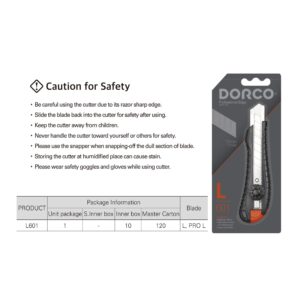 DORCO L601 Heavy Duty 18mm Snap-Off Utility Knife + Precision 18mm (11 Blades) with Screw-Lock System – Ergonomic Anti-Slip Design with Professional Blades