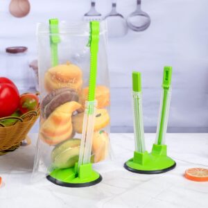 2 Pcs Freezer Bag Holder Stand, Food Storage Holders, Adjustable Plastic Food Prep Bag, Zip Lock Bag Holder Stand for Food Meal Prep Bag, Kitchen Gadget Baggy Rack