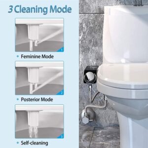 Bidet Attachment for Toilet Non-Electric Self-Cleaning Dual Nozzle Fresh Cold Water Sprayer Bidet Adjustable Water Pressure Feminine Wash, Bidet Sprayer for Toilet Easy to Install,White