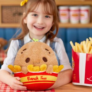 Athoinsu 9 Inch Potato Stuffed Animal Potato Plush Toy and French Fries Food Shaped Stuffed Animal Cuddle Kawaii Pillow Gifts for Kids Girls & Boys