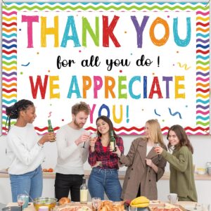 Partydream Thank You for All You Do Backdrop We Appreciate You Banner Decoration Thank You Banner Background Employee Staff Appreciation Gifts Teacher Doctor Graduation Appreciation Party Decor