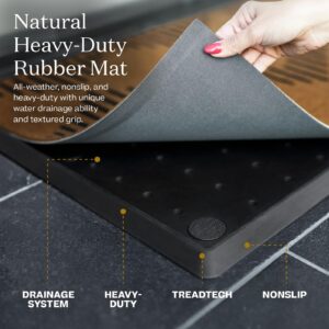 RUGGABLE Washable Front Entryway 2x3 Welcome Door Mat, Mabelle Black, Premium Doormat for Indoor Outdoor Entry with Gripper Non Slip Pad