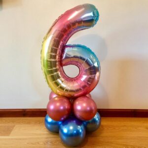 Rainbow Number 10 Balloons, 10th Birthday Balloon, 40inch Gradient 10 Balloon Numbers, Large Self Inflating Foil Balloon, 10th Birthday Decorations for Kids Birthday, 10 Anniversary Decorations