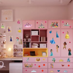 Princess Wall Decals Royal Castle Wall Stickers for Girls Kids Room Baby Nursery Bedroom Wall Decor Wallpaper