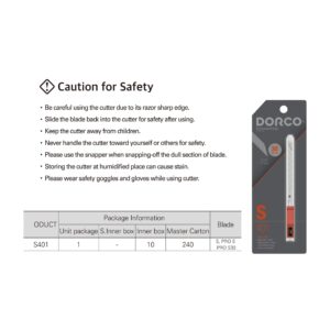 DORCO S401 Specialty Utility Knife (2 Pack) – 30° Angle Blade, Professional Craft & Design Tool for Artists and Designers – Ergonomic, Left & Right-Handed