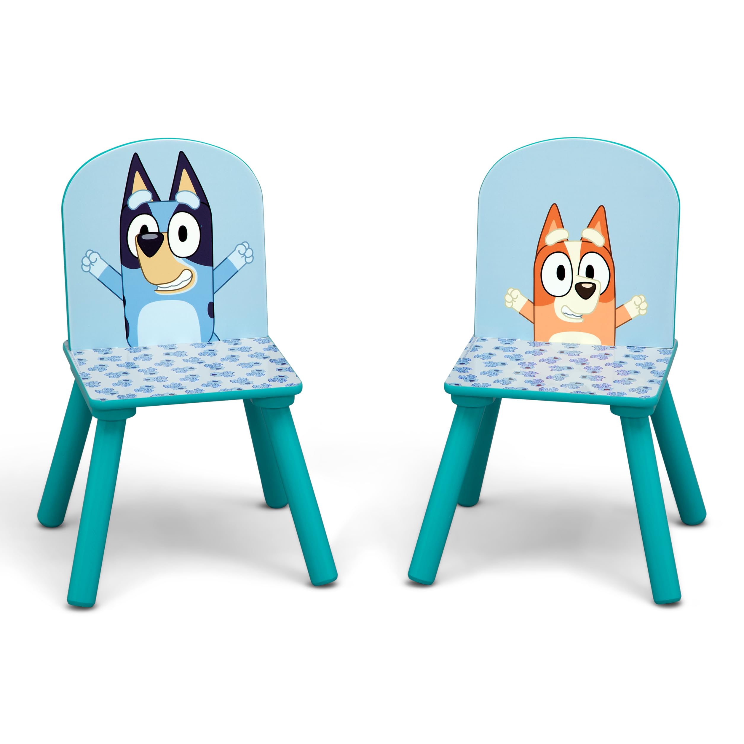 Delta Children Bluey Kids Table and Chair Set with Storage (2 Chairs Included) - Greenguard Gold Certified - Ideal for Arts & Crafts, Snack Time, Homeschooling, Homework & More, Blue