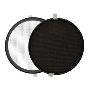 bebemor replacement filter, compatible with pure enrichment purezone halo air purifier model peairdsk, 2-in-1 filters and activated carbon pre-filters(2-pack)