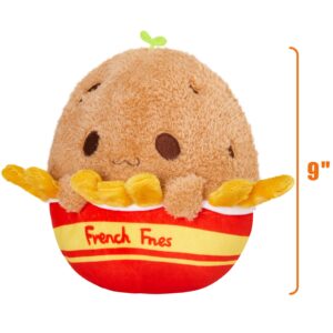 Athoinsu 9 Inch Potato Stuffed Animal Potato Plush Toy and French Fries Food Shaped Stuffed Animal Cuddle Kawaii Pillow Gifts for Kids Girls & Boys