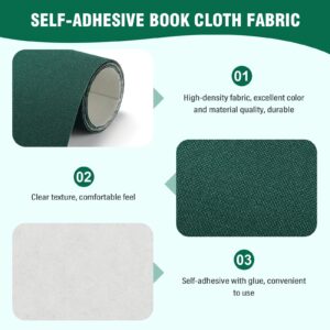 4 Pcs 40 x 16 Inches Book Cloth Fabric Surface and Paper Backed Close Weave Book Binding Cloth for Scrapbooking Album DIY Crafts, 4 Colors (4Colors C)