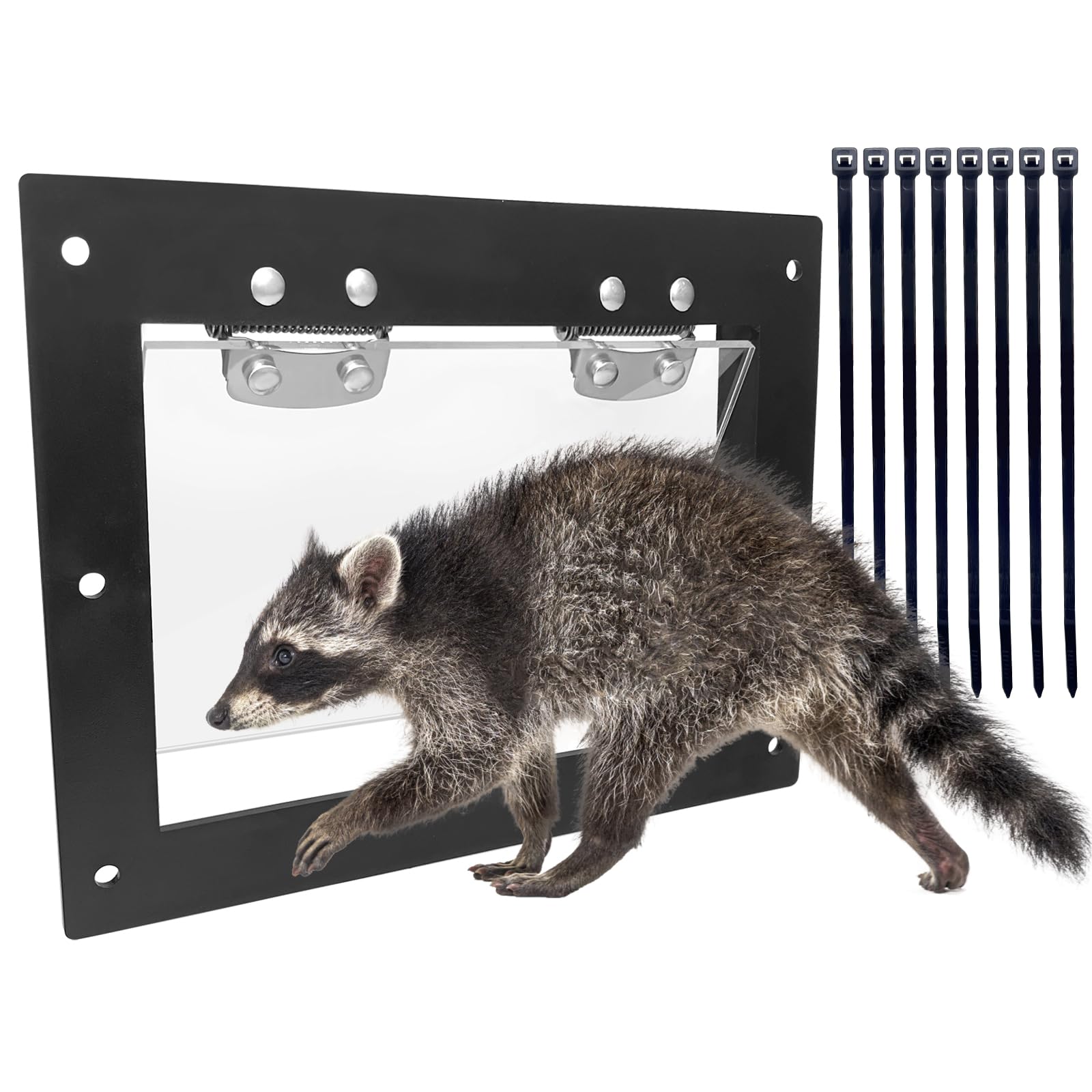 JINKEY Raccoon Excluder One Way Door, Safe Removal Raccoons Trap Contactless Exclusion Device for Attics,Under Decks & Chimneys Raccoon One Way Exclusion Door