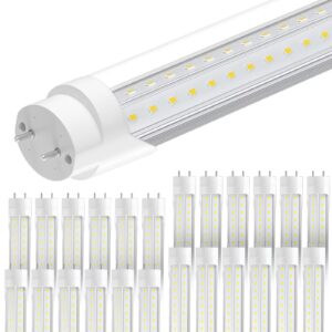 lvsdak t8 led bulbs 4 foot, 5000k 45w 5850lm 24-pack, 4ft ballast bypass led bulbs super bright led daylight, fluorescent light replacement, t8 4' led tube shop light for workshop garage warehouse