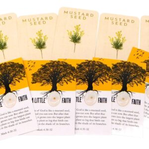 Mustard Seed Holy Card Bulk Pack Mixed 10 Pack Bundle Matthew 17:20 Faith Prayer and Cards with Seeds, 5 of Each