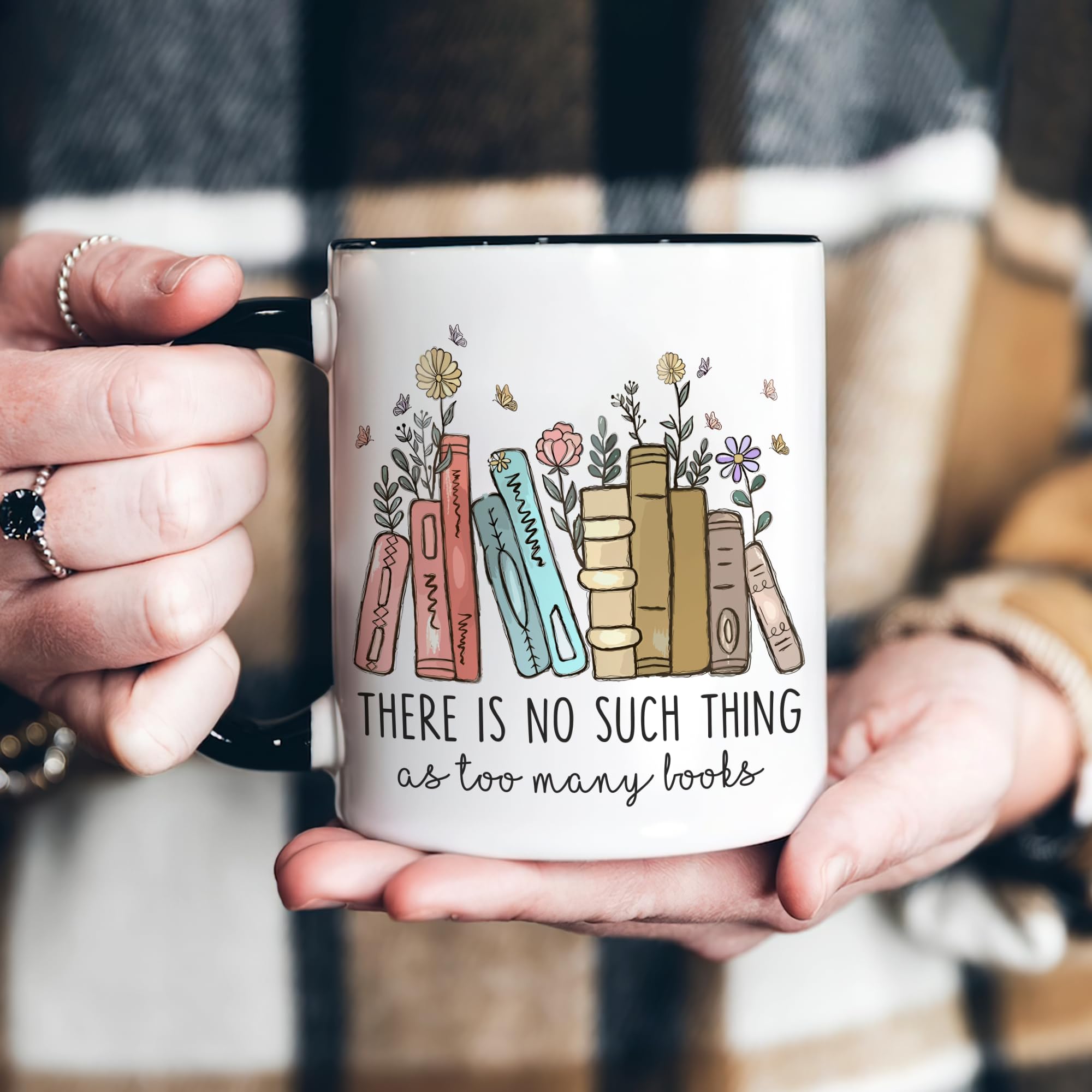 Hyturtle Book Lover Coffee Mug 11oz - There Is No Such Thing - Gifts For Book Lover On Christmas, Birthday - Librarian Mug for Women - Bookish Gifts - Bookworm Cup - Gift For Her - Gifts for Readers