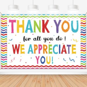 partydream thank you for all you do backdrop we appreciate you banner decoration thank you banner background employee staff appreciation gifts teacher doctor graduation appreciation party decor