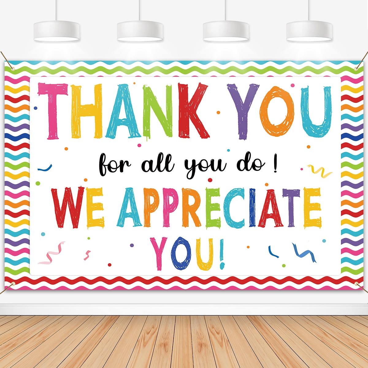 Partydream Thank You for All You Do Backdrop We Appreciate You Banner Decoration Thank You Banner Background Employee Staff Appreciation Gifts Teacher Doctor Graduation Appreciation Party Decor