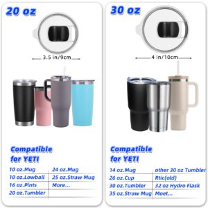 2 Pack Replacement Tumbler Lid for YETI 30 oz Tumbler, 14 oz Mug and 35 oz Straw Mug Replacement Cover with Magnetic Slider Switch (30oz, Black)