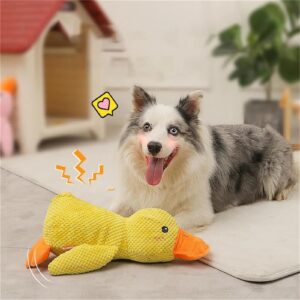 The Mellow Dog Calming Duck, Grishay Calm Duck Dog Toy, Sherum Calm Duck, Calming Duck Dog Toy, Yellow Duck Dog Chew Toys for Dogs Indoor Puppy-Green