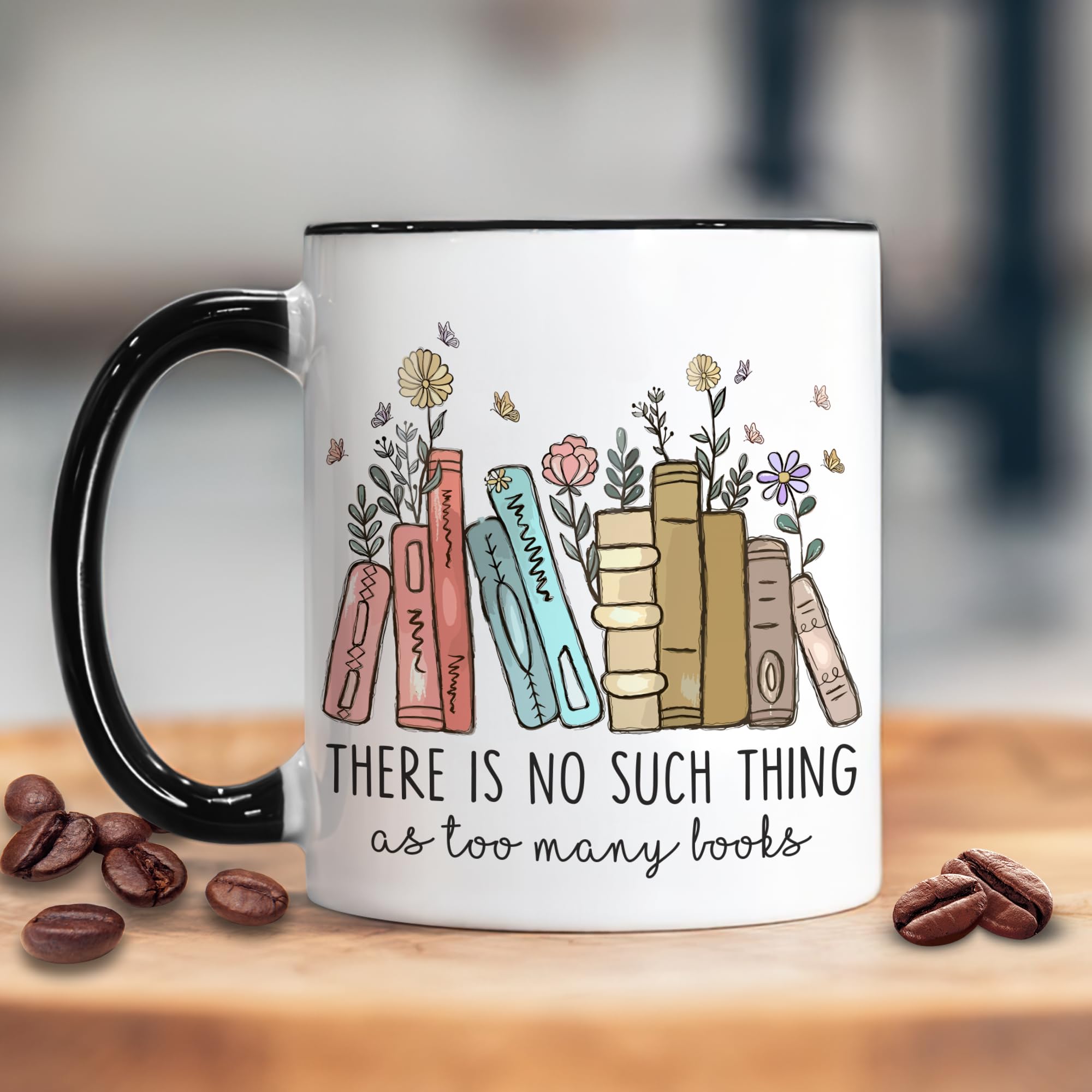 Hyturtle Book Lover Coffee Mug 11oz - There Is No Such Thing - Gifts For Book Lover On Christmas, Birthday - Librarian Mug for Women - Bookish Gifts - Bookworm Cup - Gift For Her - Gifts for Readers