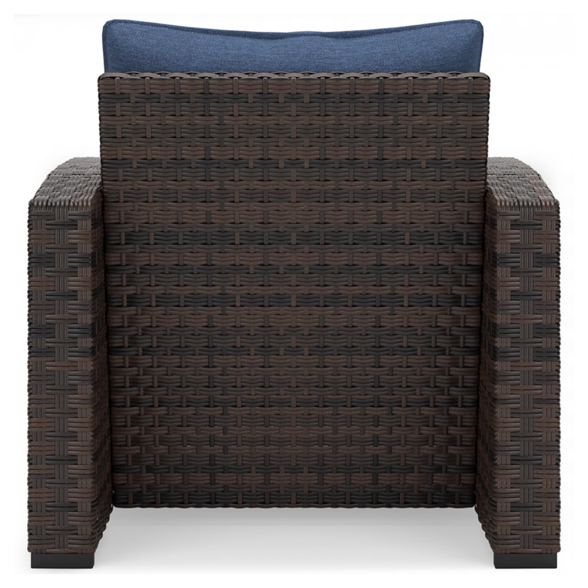 Signature Design by Ashley Windglow Outdoor Lounge Chair with Cushion, 34" W x 31" D x 37" H, Blue & Dark Brown