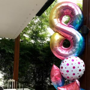 Rainbow Number 10 Balloons, 10th Birthday Balloon, 40inch Gradient 10 Balloon Numbers, Large Self Inflating Foil Balloon, 10th Birthday Decorations for Kids Birthday, 10 Anniversary Decorations