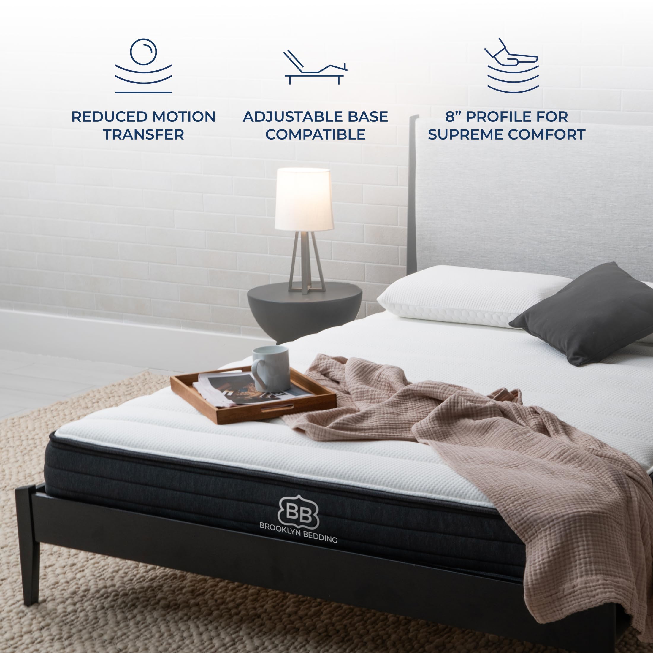 Brooklyn Bedding Select 8" Gel Memory Foam Hybrid Mattress, Twin