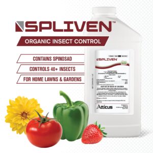 Spliven (Spinosad 0.5%) 32 oz Outdoor Insecticide Concentrate and Mite Killer for Organic Gardening (Compare to Leading Brand) - by Atticus