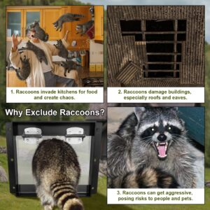 JINKEY Raccoon Excluder One Way Door, Safe Removal Raccoons Trap Contactless Exclusion Device for Attics,Under Decks & Chimneys Raccoon One Way Exclusion Door