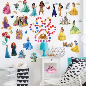 Princess Wall Decals Royal Castle Wall Stickers for Girls Kids Room Baby Nursery Bedroom Wall Decor Wallpaper