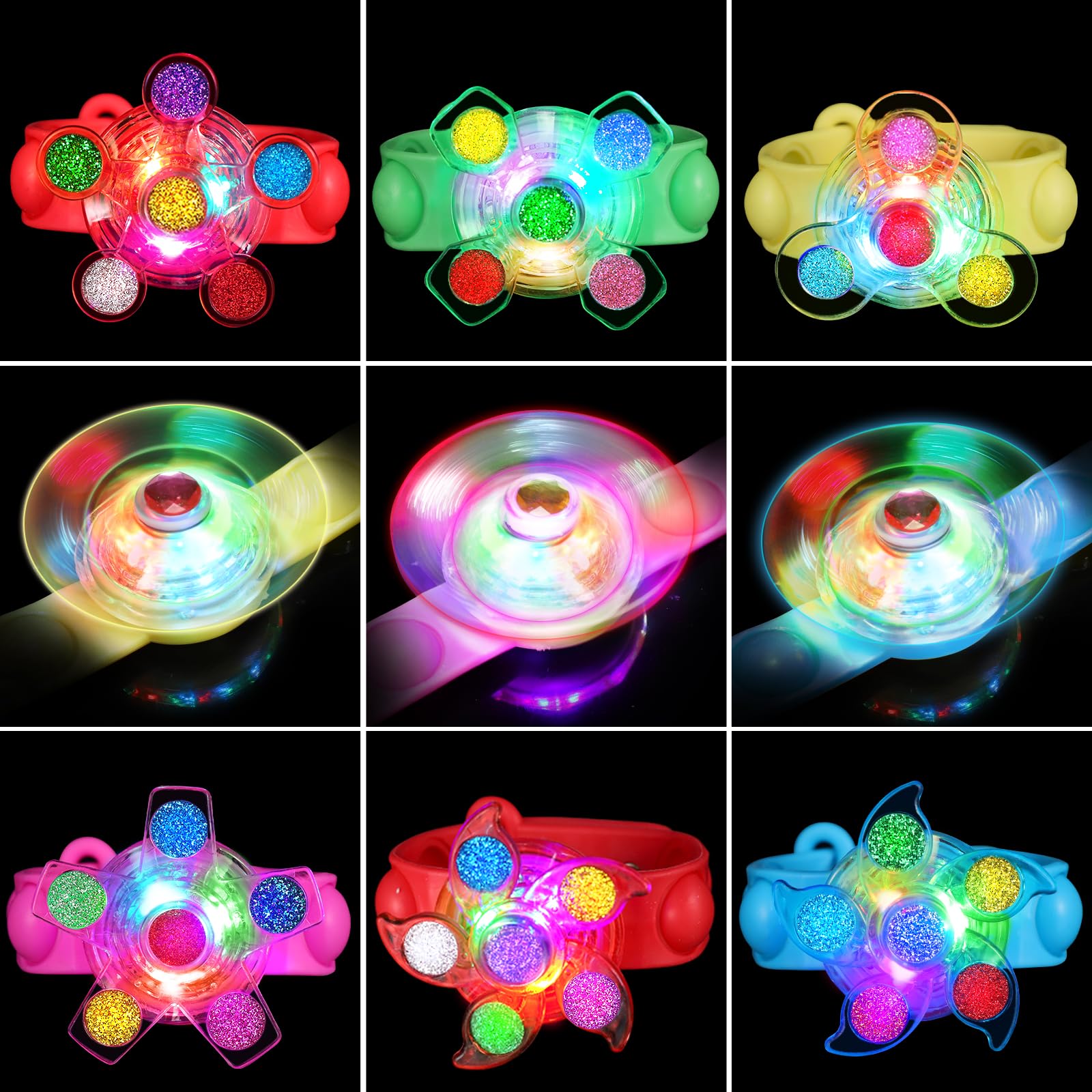 25 Pack Christmas Gifts Party Favors for Kids 3-5 4-8 8-12 Light Up Bracelets Goodie Bags Stuffers for Kids Girls Boys Stockings Stuffers Treasure Box Toys Classroom Prizes Glow in the Dark Bracelets