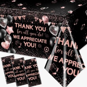 bezkega we appreciate you tablecloth decoration,thank you party decoration 3cs rose gold thank you for all you do table covers for appreciate party employee teacher doctor decor