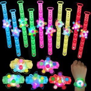 25 pack christmas gifts party favors for kids 3-5 4-8 8-12 light up bracelets goodie bags stuffers for kids girls boys stockings stuffers treasure box toys classroom prizes glow in the dark bracelets