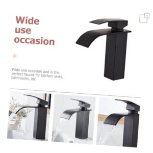 Homoyoyo Bathroom Faucet Replaceable Sink Faucet Kitchen Faucet with Sprayer Kitchen Sink Sprayer Waterfall Sink Black Sink Faucets for Bath Sinks Household Accessories Stainless Steel