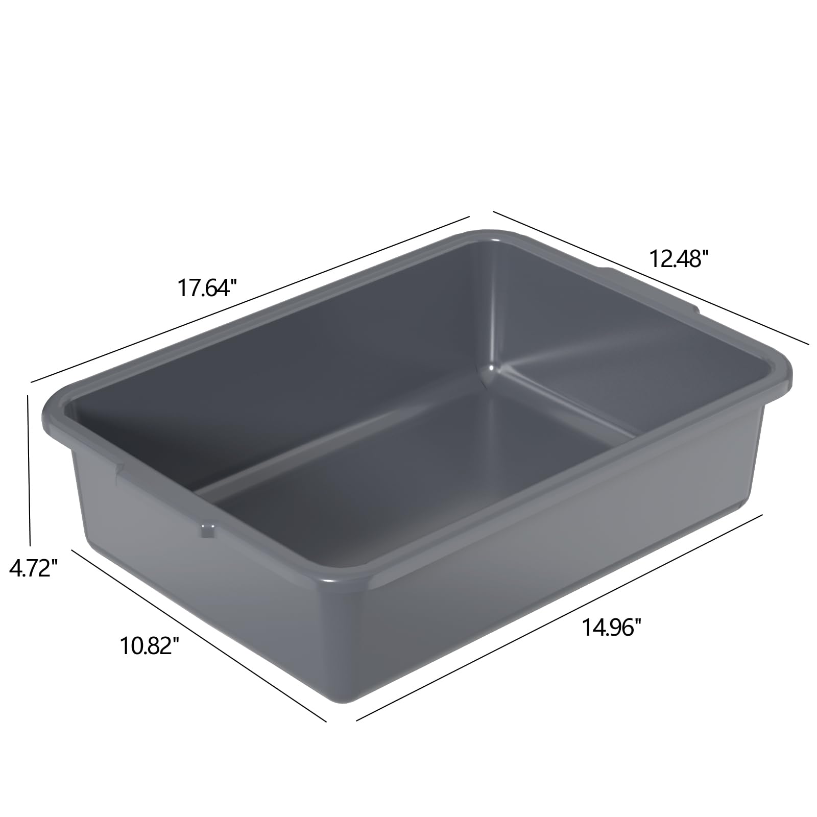 Vadidiya 13 L Plastic Commercial Bus Tubs, Plastic Commercial Wash Basins, 12 Packs