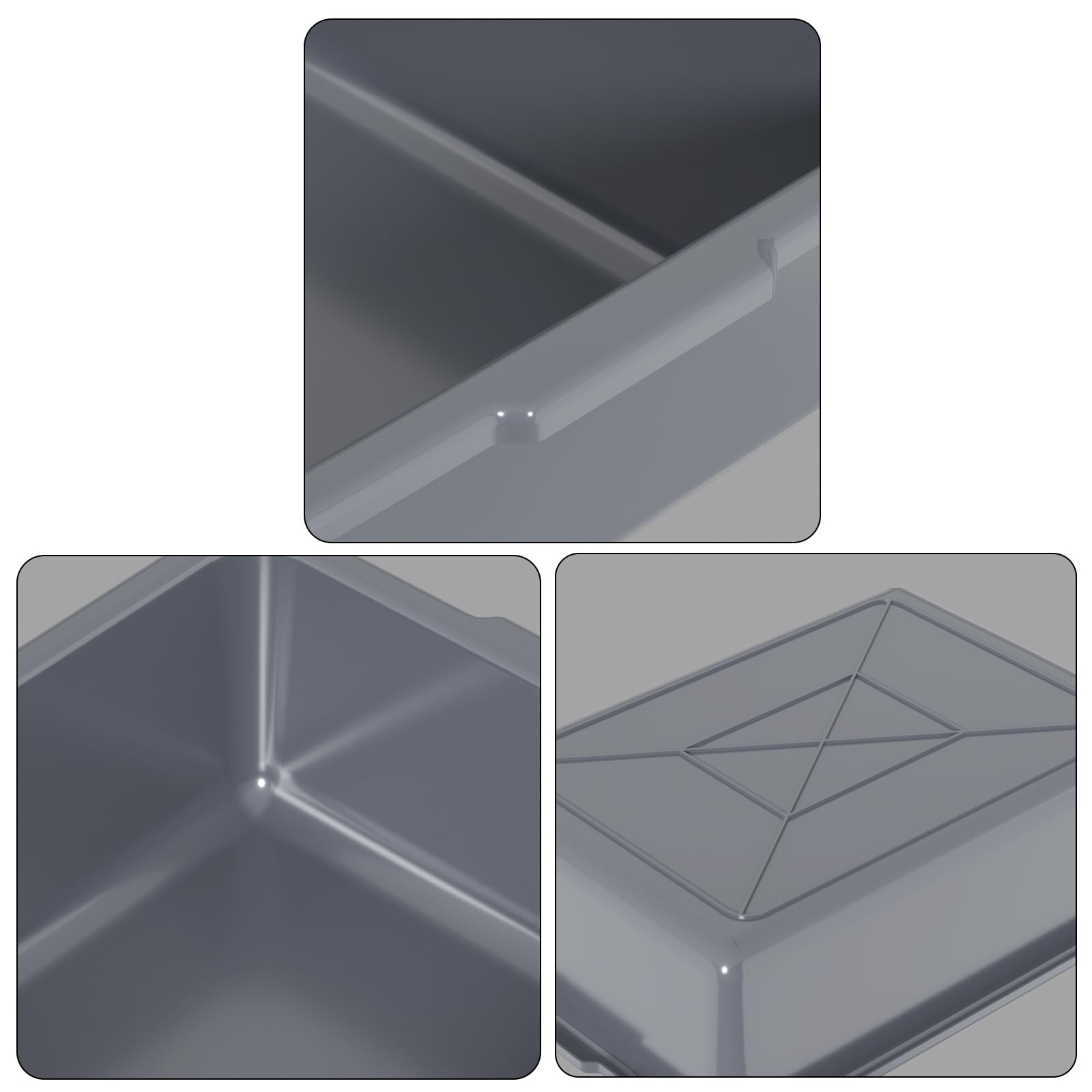 Neadas 13 L Plastic Bus Tubs, Commercial Bus Box, Grey, 12 Packs