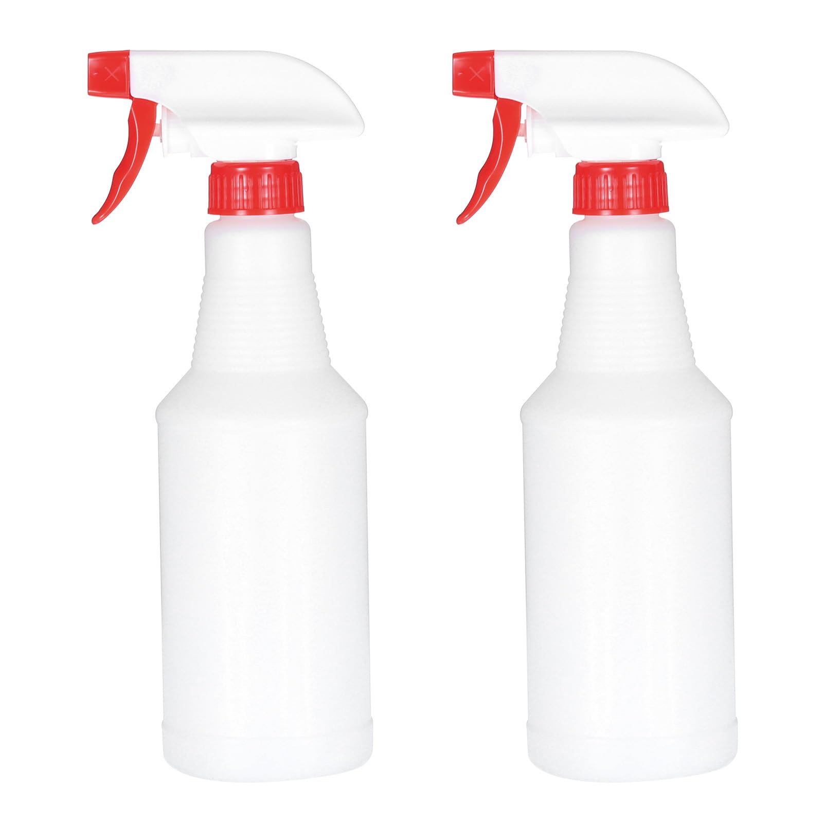 PATIKIL 500ml/16oz Plastic Spray Bottles, 2pcs Adjustable Nozzle Leak Proof Empty Water Mist Stream Sprayer for Cleaning Solutions Plants Hair, Red