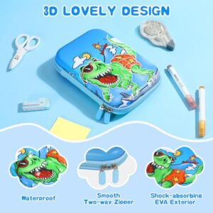 MoKo Pencil Case with Large Capacity, Zipper Protective Pen Holder Pencil Storage Bag Portable Students Stationery Box Cute Unicorn Pattern Pencil Pouch for Kids Gift, Blue & Green