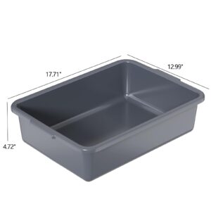 Neadas 13 L Plastic Bus Tubs, Commercial Bus Box, Grey, 12 Packs