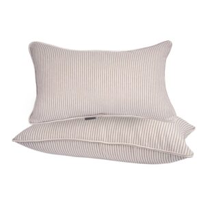 SUPMAISON Pack of 2 Decorative Indoor Outdoor Outdoor Pillow 20" x 12", (Polyester, Veranda Stripe Tan)