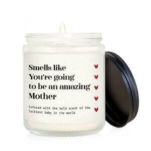 giltglimmer new mom christmas gifts - mom to be gift for first time moms, pregnancy must haves soy wax lavender scented candle, pregnancy gifts for expecting mom, wife, friend, sister